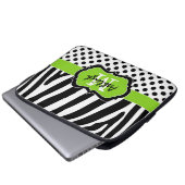 13" Limoner schwarzer Zebra Stripes Laptopschutzhülle (Vorne Knopf)