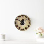 13 Lucky Cats and the Moon Runde Wanduhr (Zuhause)