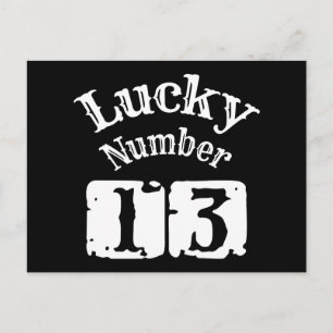 13 - Lucky Number 13 Glück Postkarte