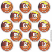 13 Marion Gold Mannschaft Farben Basketball Aufkleber (Vorderseite)
