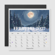 13-Monats-Mondphasen-Tierkreis Februar-Kalender