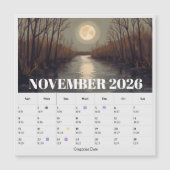13-Monats-Mondphasen-Tierkreis November-Kalender Magnetkarte (Vorderseite)