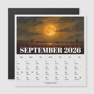 13-Monats-Mondphasen-Tierkreis September-Kalender Magnetkarte
