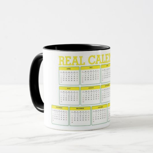 13 month real fixed calendar tasse (Vorderseite Links)