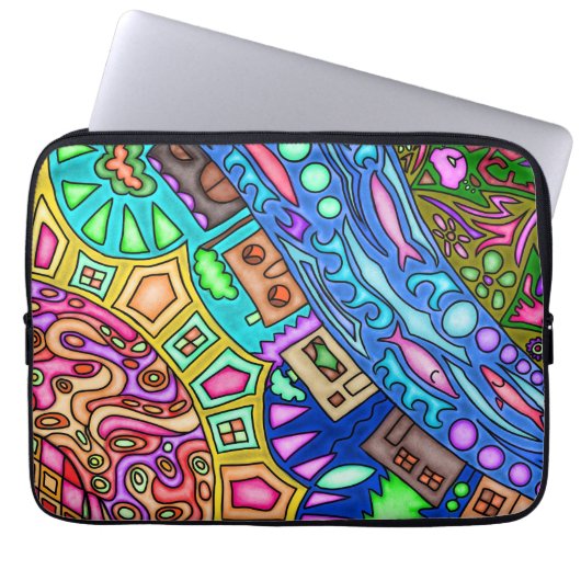 13' Neoprenlaptophülse mit abstrakter Grafik Laptopschutzhülle (Vorderseite)
