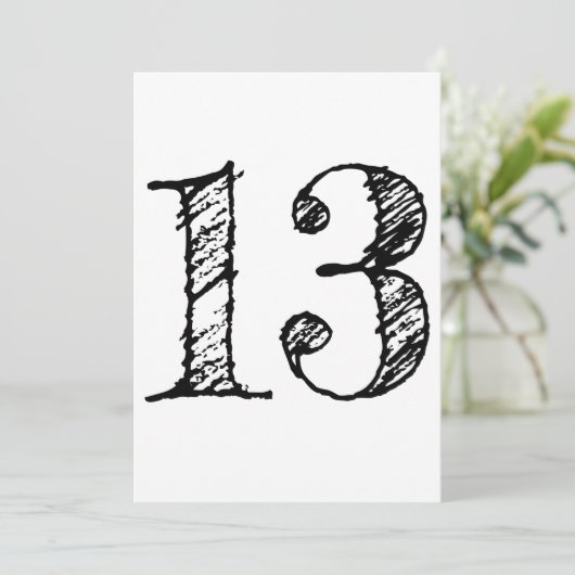 13 Nummer 13 Einladung (Stehend Vorderseite)