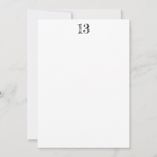13 Nummer 13 Einladung (Rückseite)