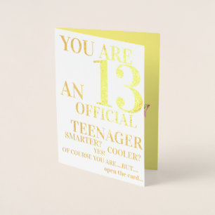 13. Offizieller Teenager Geburtstag Folienkarte