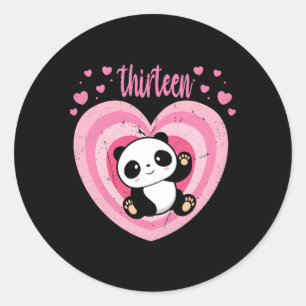 13 Panda 13. B-Tag Runder Aufkleber
