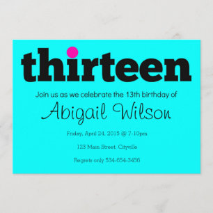 13. Party Einladung des Geburtstags-dreizehn