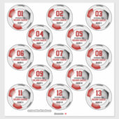 13 PC Set Kinder Rot Schwarz Fußball Mannschaft Fa Aufkleber (Blatt)