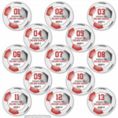 13 PC Set Kinder Rot Schwarz Fußball Mannschaft Fa Aufkleber (Vorderseite)