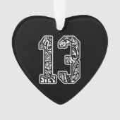 13 Polynesischer Tattoo Nummer 13 Sportfächer Dunk Ornament (Vorderseite)