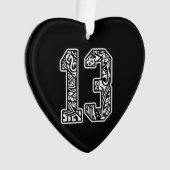 13 Polynesischer Tattoo Nummer 13 Sportfächer Dunk Ornament (Vorderseite)