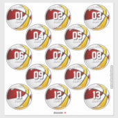 13 red gold basketball player water bottle labels (Blatt)
