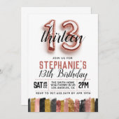 13. Rose Goldener Geburtstag Einladung (Vorne/Hinten)