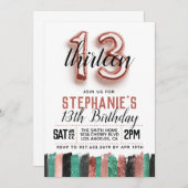 13. Rose Goldener Geburtstag Einladung (Vorne/Hinten)