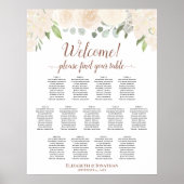 13 Rose mit blassgelbem Pfirsichdach Hochzeitstabe Poster (Vorne)