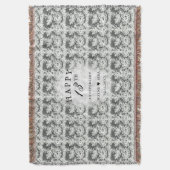 13. Schwarz + Weiße Spitzen Hochzeit Jahrestag Decke (Vorderseite Vertikal)