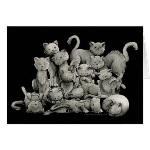 13 schwarze Katzen-glückliche Karte