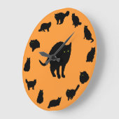 13 Schwarze Katzen Große Wanduhr (Winkel)