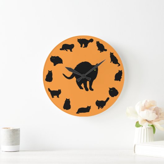 13 Schwarze Katzen Große Wanduhr (Zuhause)