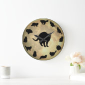 13 Schwarze Katzen und Vollmond Große Wanduhr (Zuhause)