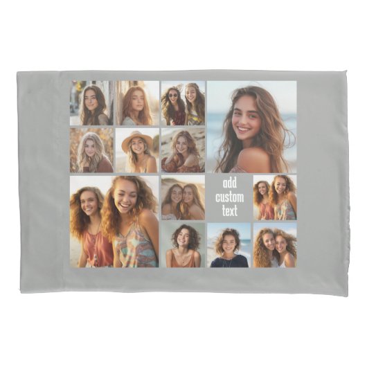 13 Schwarzer Text im Schwarzen Schwarzen Hintergru Kissenbezug (Vorderseite)