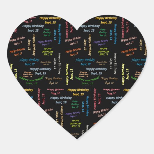 13. September Herz-Aufkleber (Vorderseite)