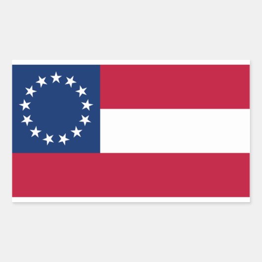 13 Star Confederate Flag Rectangle Stickers (Vorderseite)
