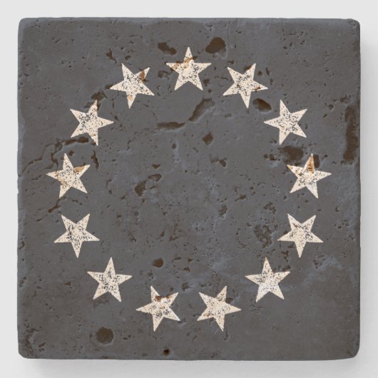 13 Stern-Vintage Revolution Steinuntersetzer (Vorderseite)