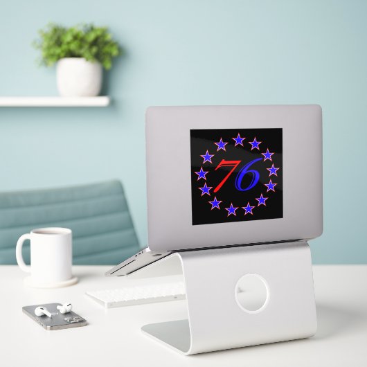 13 Sterne Aufkleber (Laptop auf Schreibtisch)