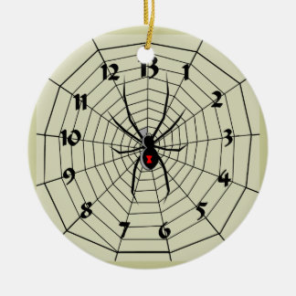13 Stunden-Spinnen-Netz-Uhr-Verzierung! Fertigen Keramikornament