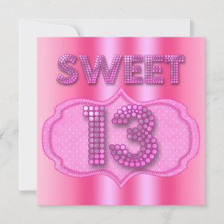 13. Sweet 13 Geburtstagsparty Pink Polka Dots Einladung