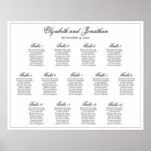 13 Tabelle Einfache Eleganz Hochzeitskarte Poster