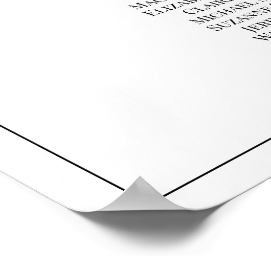 13 Tabelle Einfache Eleganz Hochzeitskarte Poster (Ecke)