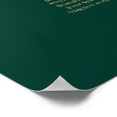 13 Tabelle Emerald Green Wedding Seating Chart Gol Poster (Ecke)