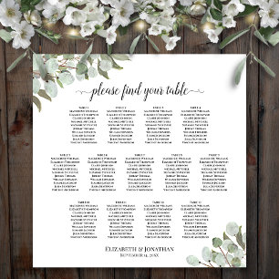 13 Tabelle Eukalyptus Greenery Hochzeitskarte Poster