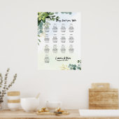 13 Tabelle Hochzeitskarte Grüne Eukalyptus Poster (Küche)