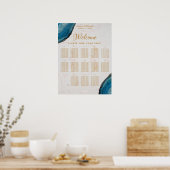 13 Tabelle Marmor Hochzeitsstühle Diagramm Blue Ge Poster (Küche)