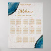 13 Tabelle Marmor Hochzeitsstühle Diagramm Blue Ge Poster (Vorne)