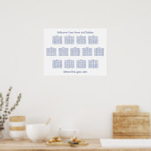 13 Tabelle Minimalistisch dunkelblaue Sitztabelle Poster (Küche)