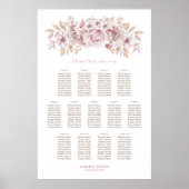 13 Tabelle Rosa Blumenzwiebelkarte Poster (Vorne)