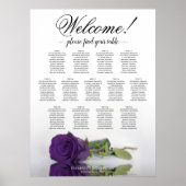 13 Tabelle Royal Lila Rose Hochzeitssitzkarte Poster (Vorne)