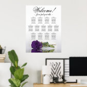 13 Tabelle Royal Lila Rose Hochzeitssitzkarte Poster (Heimbüro)