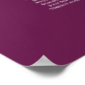 13 Tabelle Silver & Cassis Hochzeitskarte Poster (Ecke)