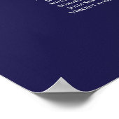 13 Tabelle Silver & Navy Blue Wedding Seating Char Poster (Ecke)