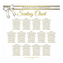 13 Tabelle White & Gold Ribbon Hochzeitstabelle