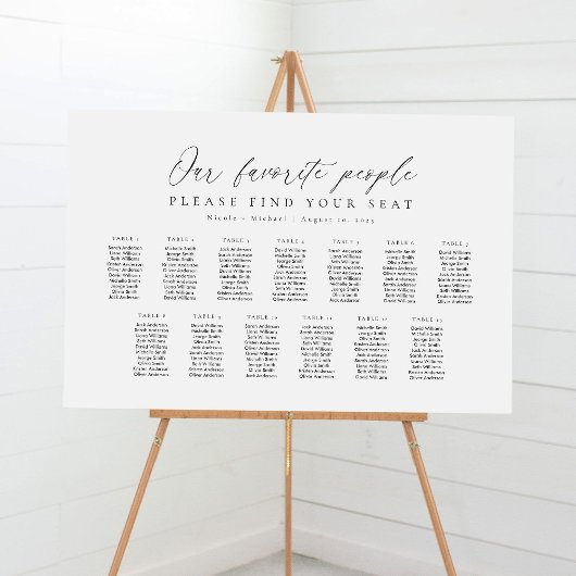 13 Tabellen Unsere Lieblings-Sitzplan Poster