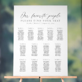 13 Tables Favorite People Acrylic Seating Chart Acrylschild (Neutral)